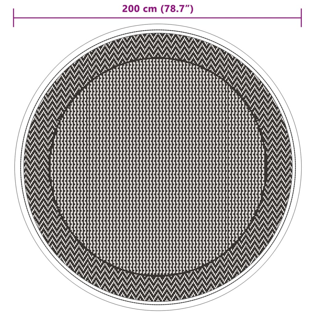 Covor de exterior, verde, Ø200 cm, PP