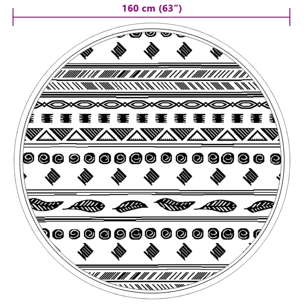 Covor de exterior, gri, Ø160 cm, PP