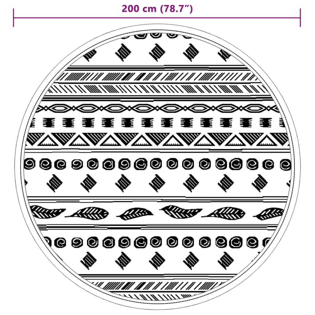 Covor de exterior, gri, Ø200 cm, PP