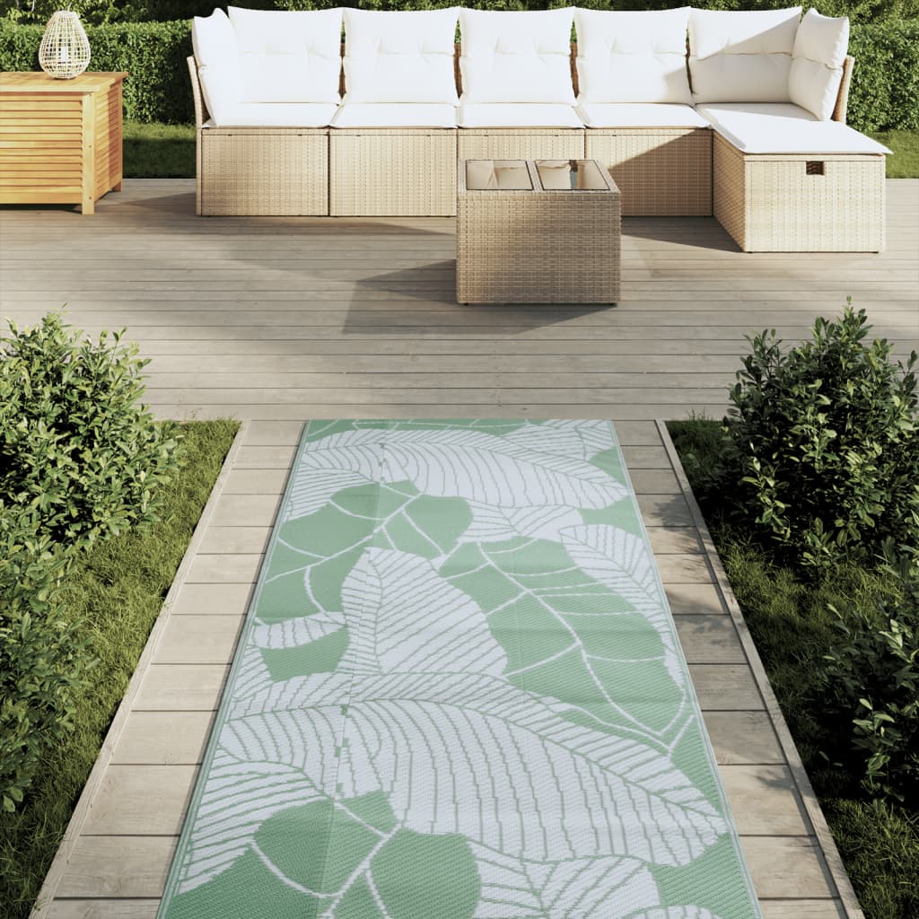 Covor de exterior, verde, 80x250 cm, PP