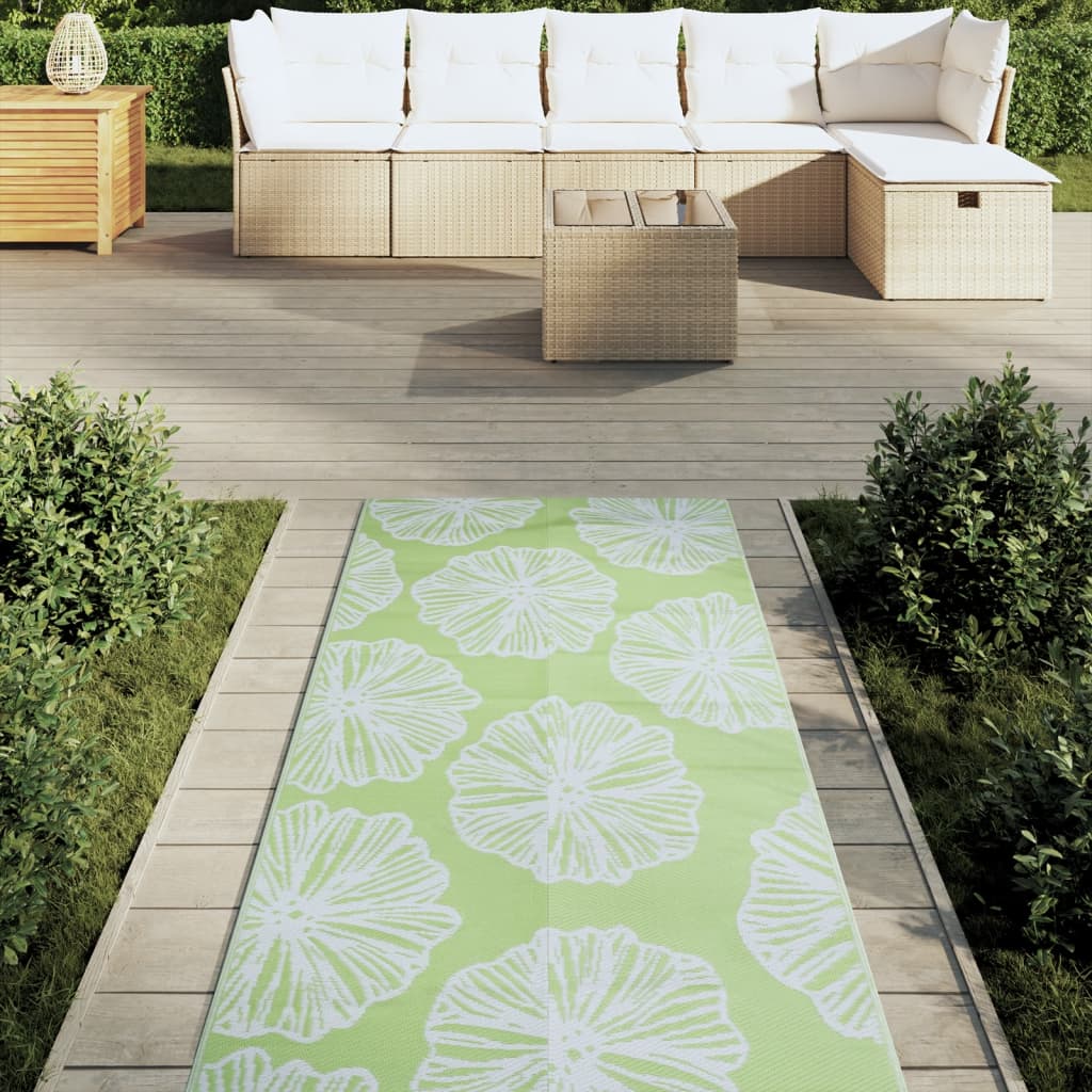 Covor de exterior, verde, 80x250 cm, PP