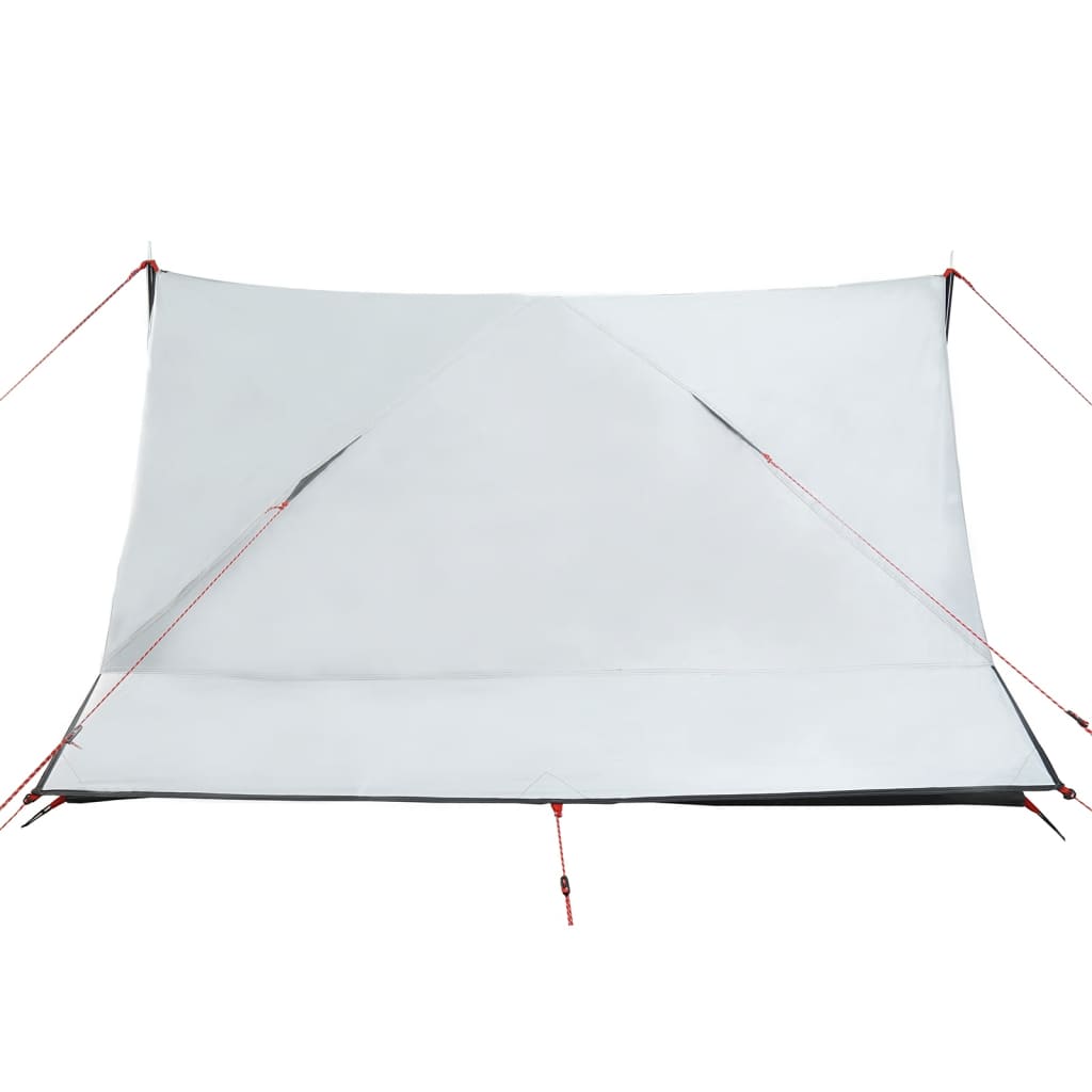 Cort camping, 2 persoane, alb, țesătură opacă, impermeabil