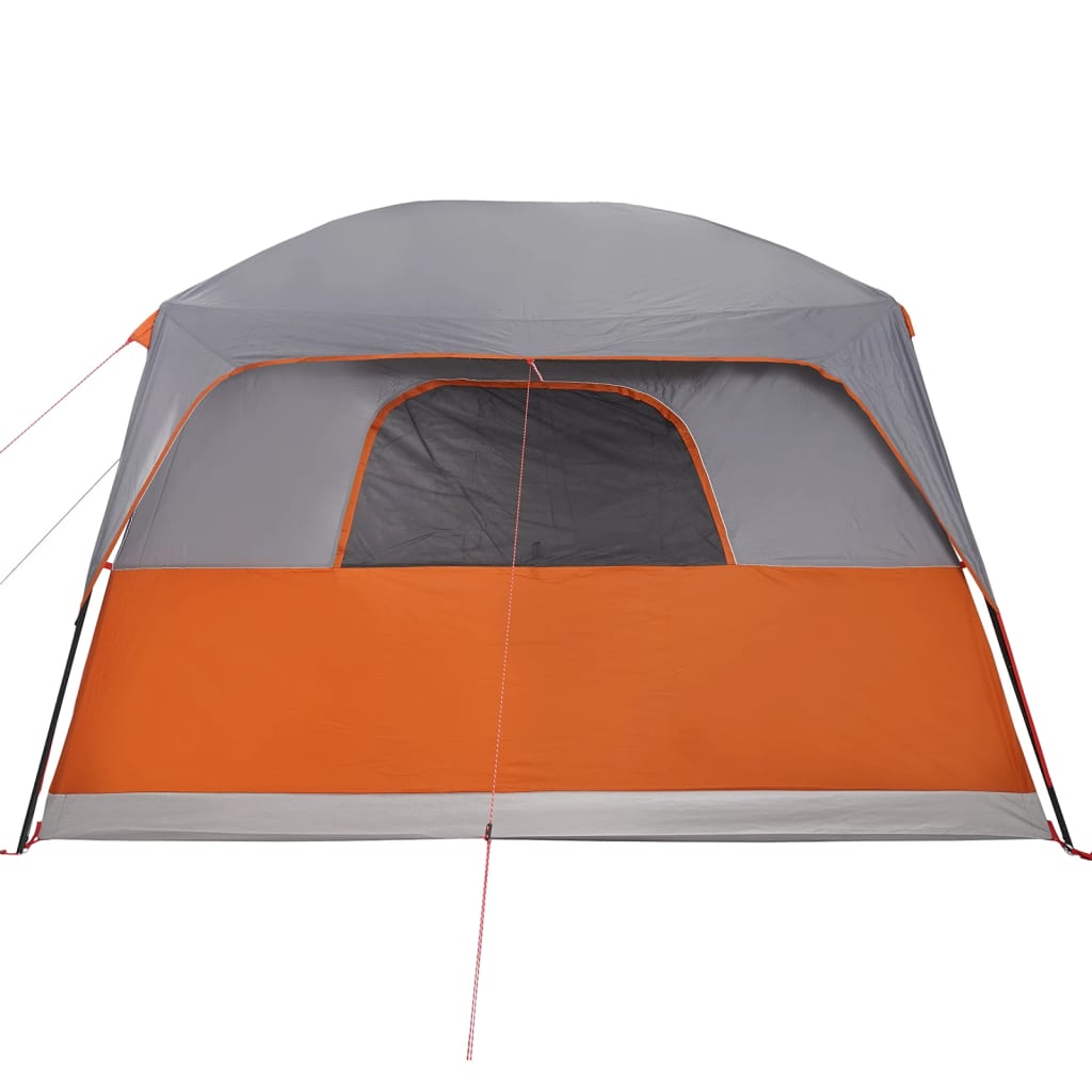 Cort de camping pentru 10 persoane, gri/portocaliu, impermeabil