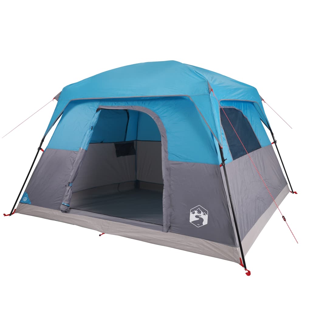 Cabină cort de camping, 4 persoane, albastru, impermeabil