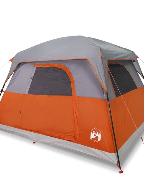 Încărcați imaginea în vizualizatorul Galerie, Cabină cort de camping 4 persoane gri și portocaliu impermeabil
