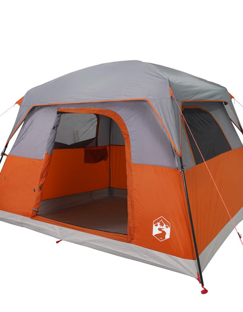 Загрузите изображение в средство просмотра галереи, Cabină cort de camping 4 persoane gri și portocaliu impermeabil
