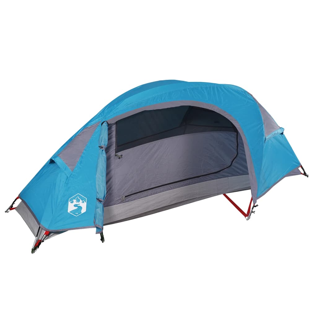 Cort de camping cupolă pentru 1 persoană, albastru, impermeabil