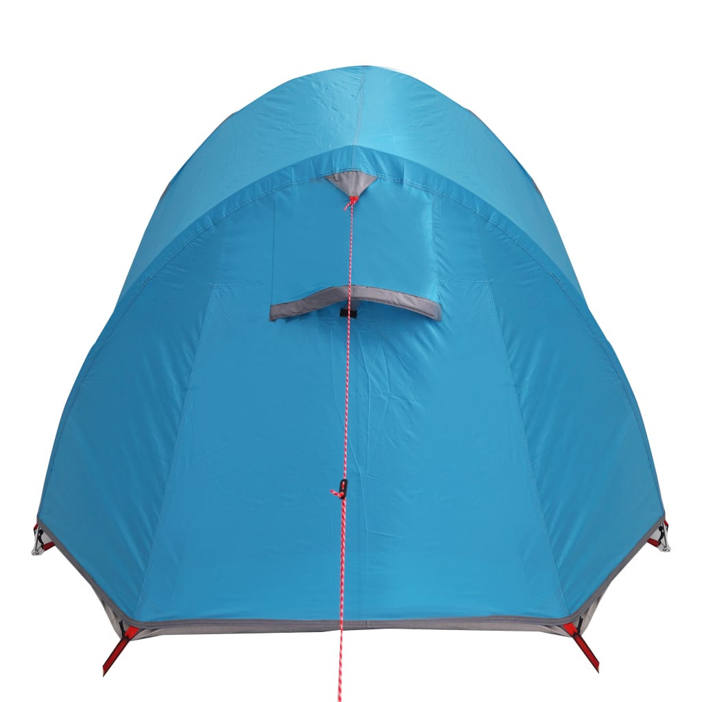 Cort de camping pentru 3 persoane, albastru, impermeabil