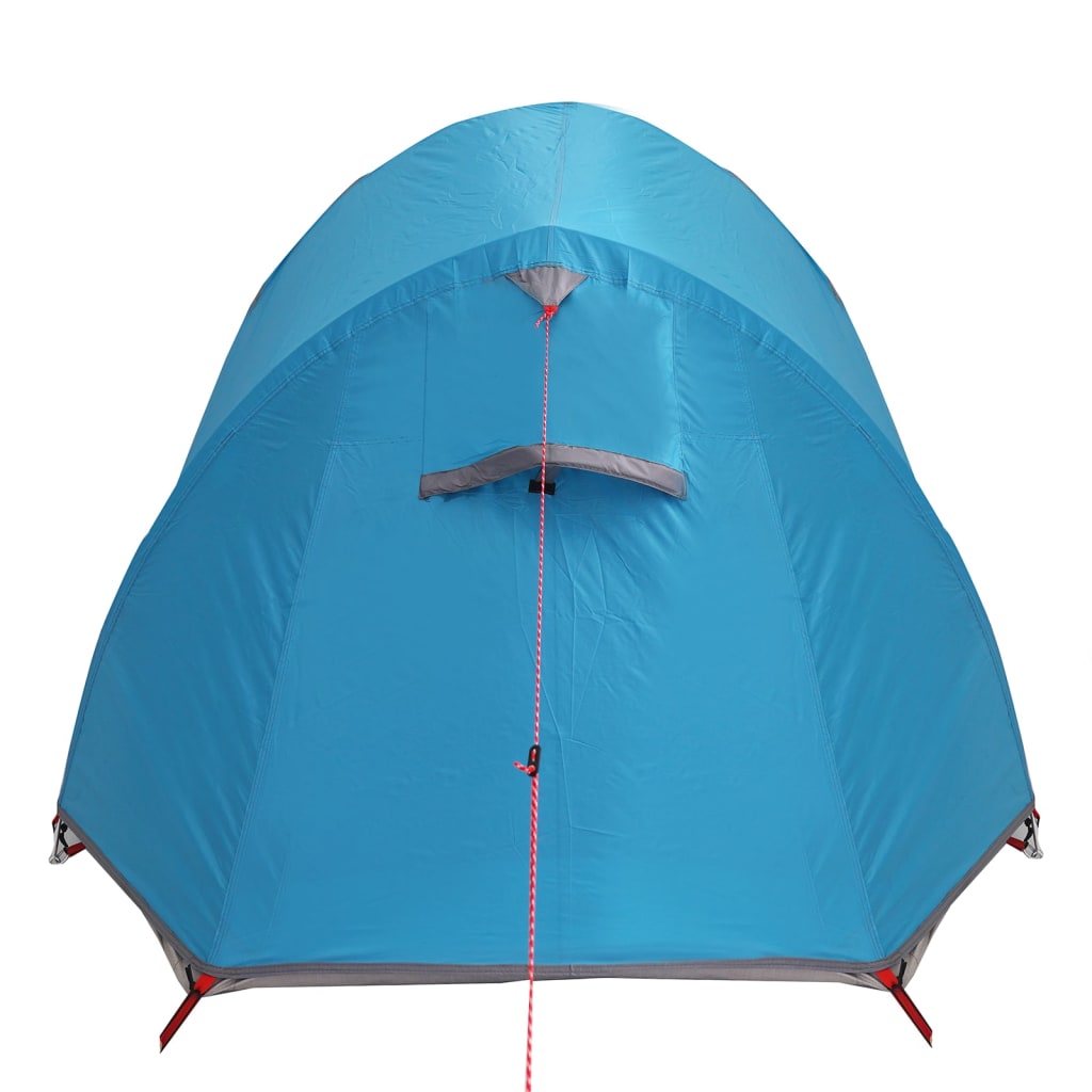 Cort de camping tunel pentru 2 persoane, albastru, impermeabil