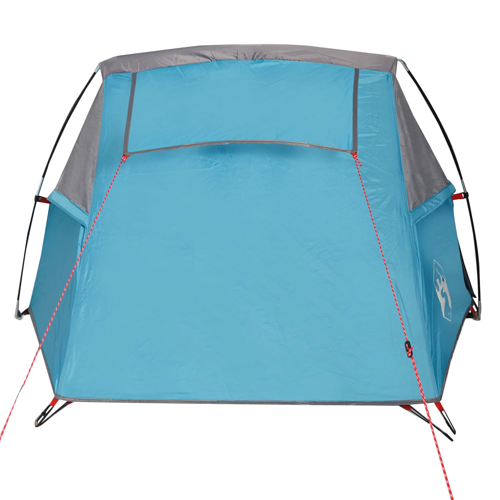 Cort de camping tunel pentru 2 persoane, albastru, impermeabil
