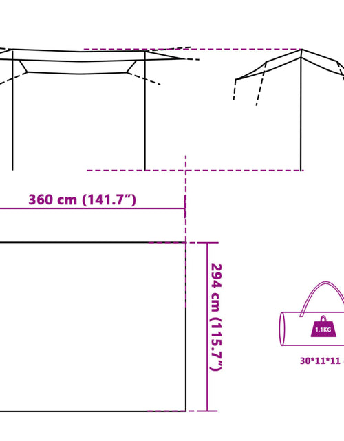 Загрузите изображение в средство просмотра галереи, Prelată de camping, gri și portocaliu, 360x294 cm, impermeabilă
