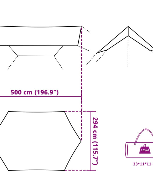 Încărcați imaginea în vizualizatorul Galerie, Prelată de camping, verde, 500x294 cm, impermeabilă
