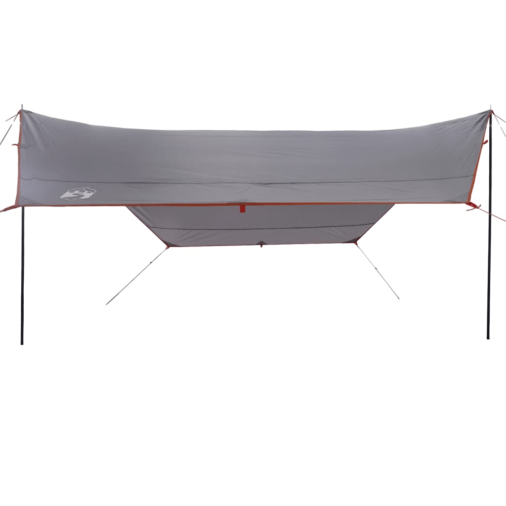 Prelată de camping gri/portocaliu, 430x380x210 cm, impermeabilă
