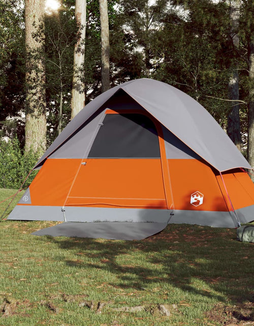 Загрузите изображение в средство просмотра галереи, Cort de camping cupolă 3 persoane, gri/portocaliu, impermeabil
