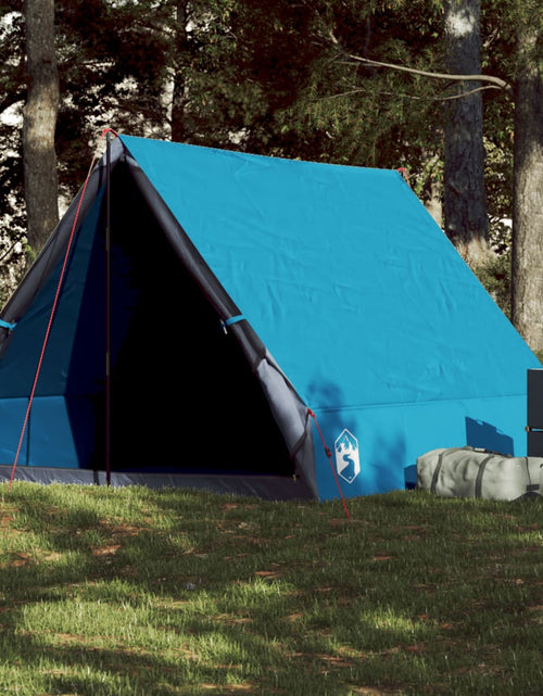 Загрузите изображение в средство просмотра галереи, Cort de camping cu cadru A, 2 persoane, albastru, impermeabil

