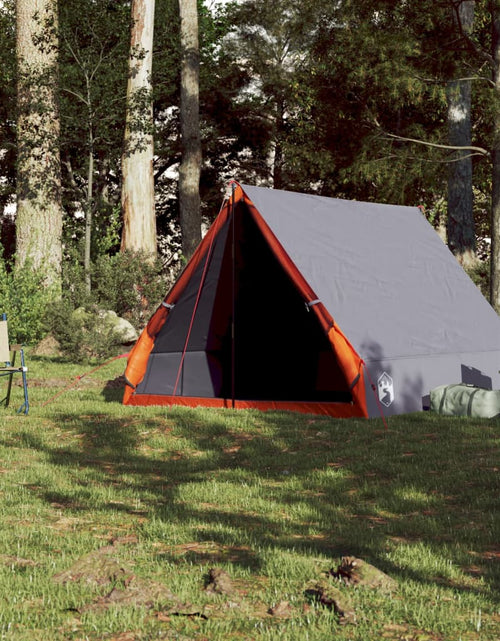 Încărcați imaginea în vizualizatorul Galerie, Cort camping cu cadru A 2 persoane, gri/portocaliu, impermeabil
