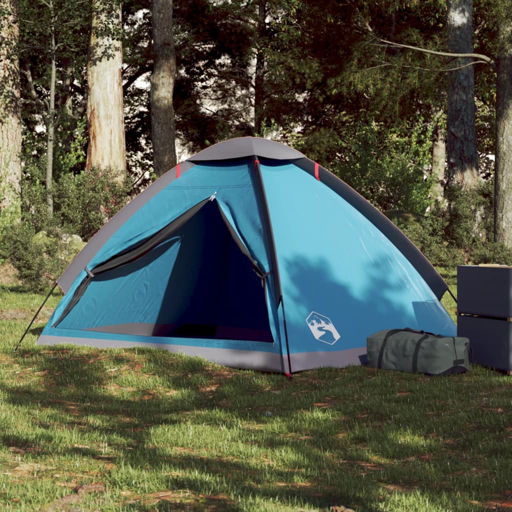 Cort de camping cupolă pentru 2 persoane, albastru, impermeabil