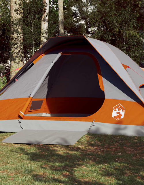 Încărcați imaginea în vizualizatorul Galerie, Cort de camping pentru 4 persoane, gri/portocaliu, impermeabil
