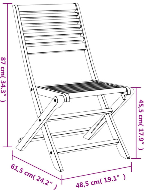 Încărcați imaginea în vizualizatorul Galerie, Scaune grădină pliante 2 buc. 48,5x61,5x87 cm lemn masiv acacia - Lando
