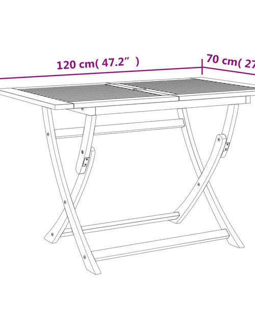 Загрузите изображение в средство просмотра галереи, Masă de grădină pliabilă, 120x70x75 cm, lemn masiv de acacia
