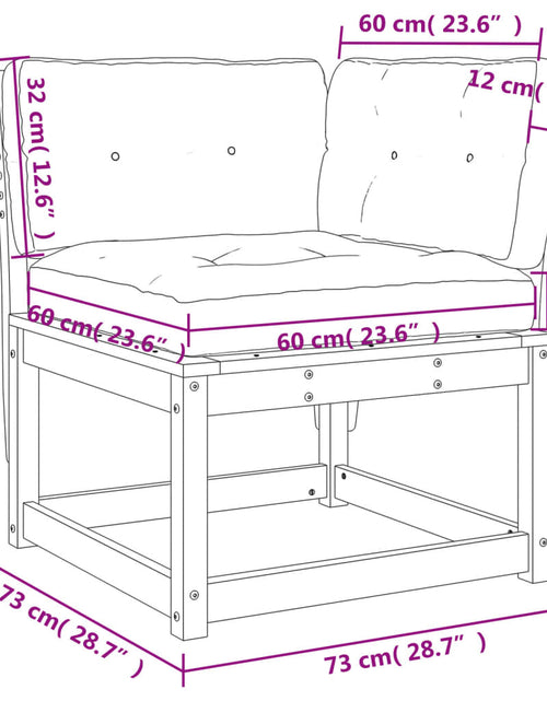 Încărcați imaginea în vizualizatorul Galerie, Canapea colț de grădină cu perne, 73x73x78 cm, lemn masiv pin
