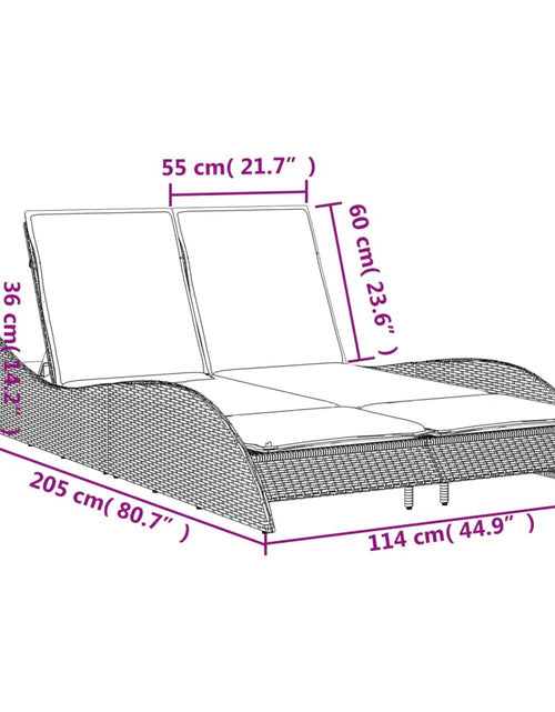 Загрузите изображение в средство просмотра галереи, Șezlong cu perne, bej, 114x205x73 cm, poliratan
