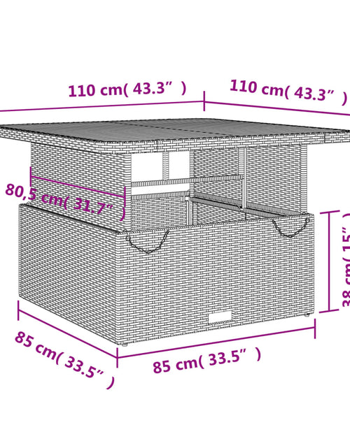 Încărcați imaginea în vizualizatorul Galerie, Masă de grădină, bej, 110x110x71 cm, poliratan și lemn acacia
