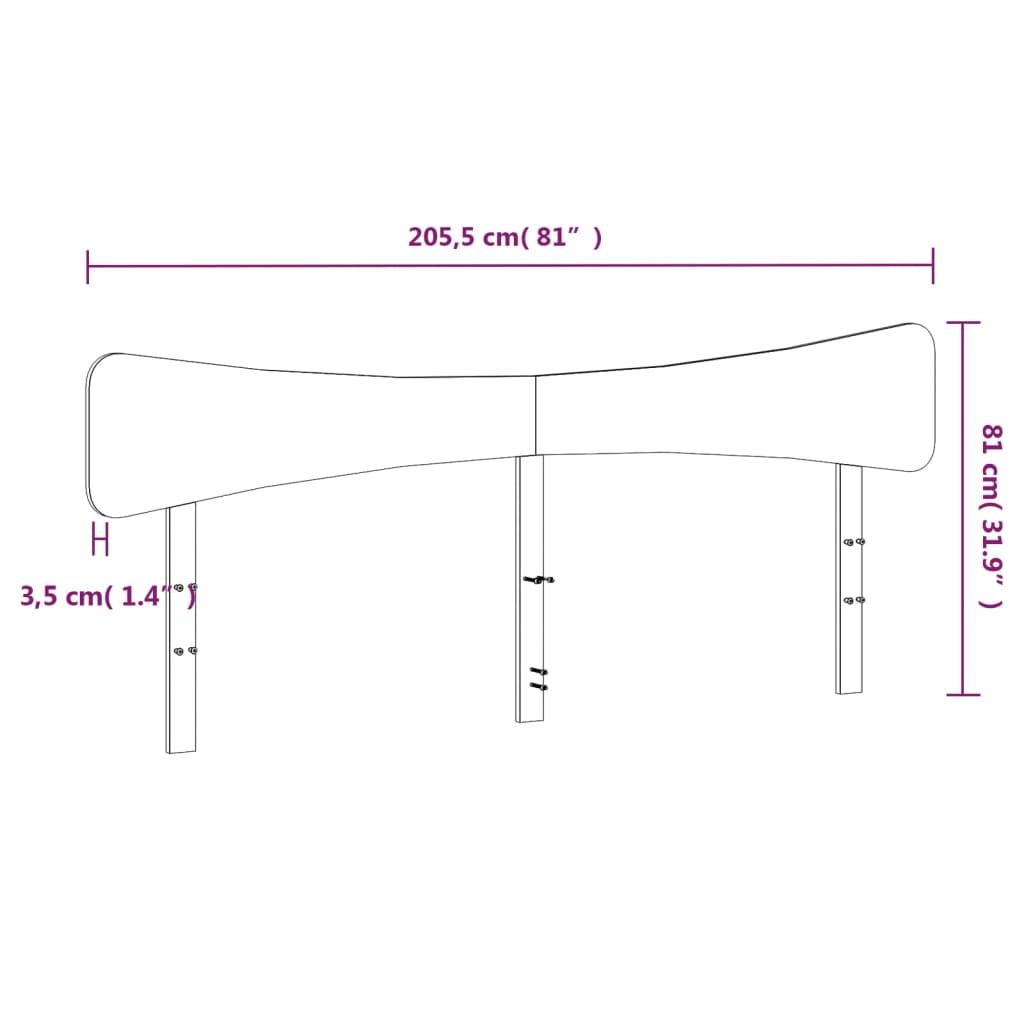 Tăblie de pat, 200 cm, lemn masiv de pin