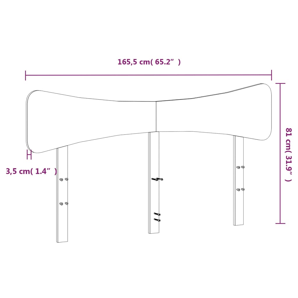 Tăblie de pat, 160 cm, lemn masiv de pin