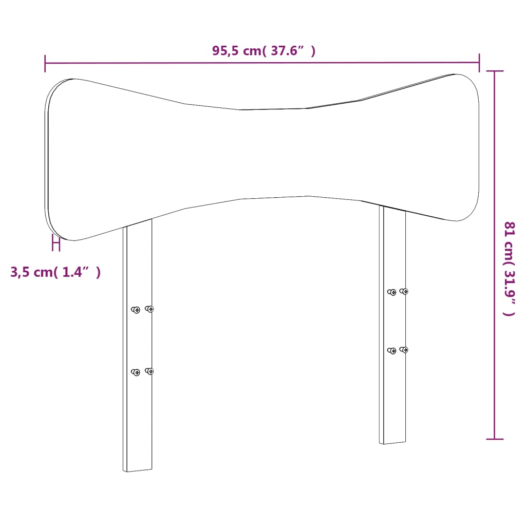 Tăblie de pat, 90 cm, lemn masiv de pin