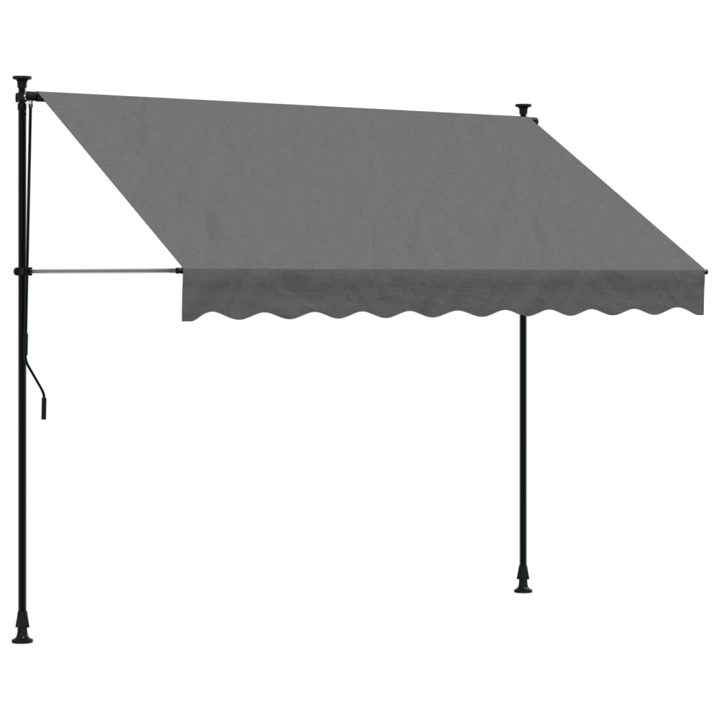 Copertină retractabilă, antracit, 250x150 cm, țesătură și oțel