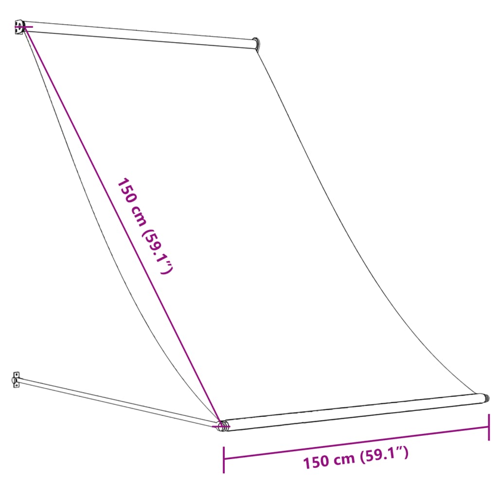 Copertină retractabilă, crem, 150x150 cm, țesătură și oțel