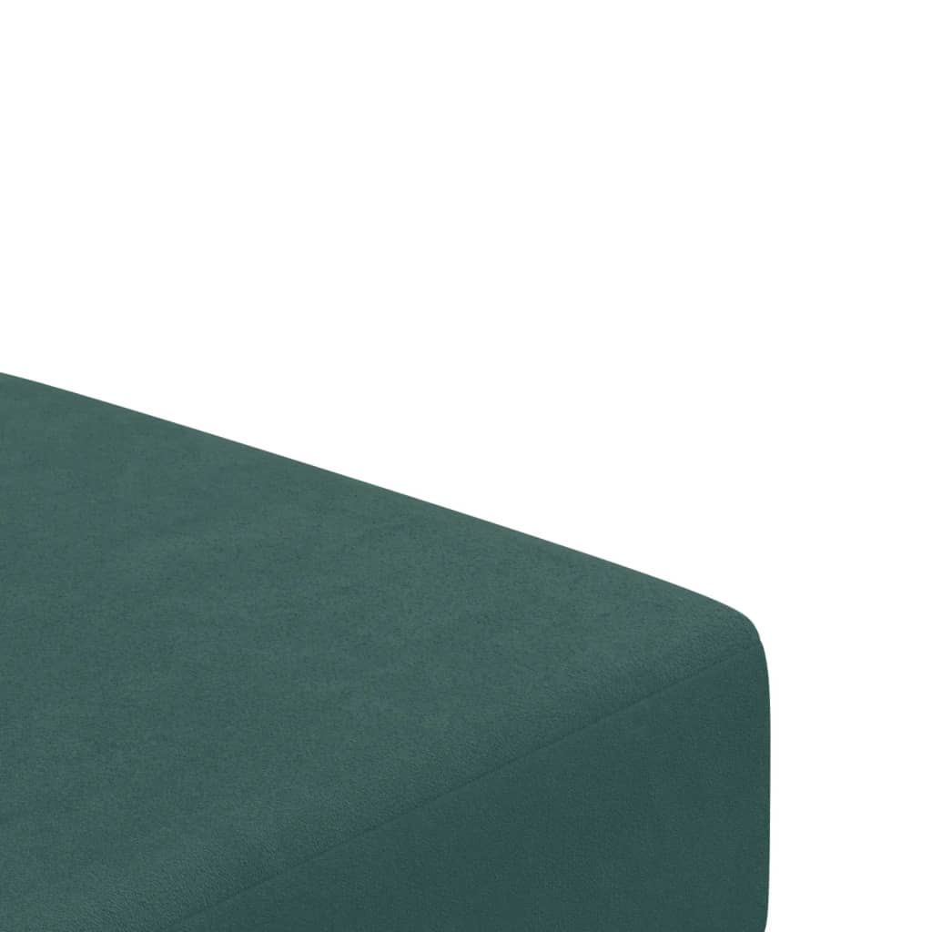 Canapea extensibilă cu taburet, 2 locuri, verde închis, catifea - Lando