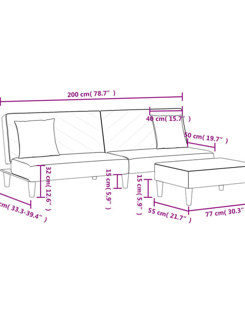 Încărcați imaginea în vizualizatorul Galerie, Set canapea cu perne, 2 piese, gri închis, catifea - Lando
