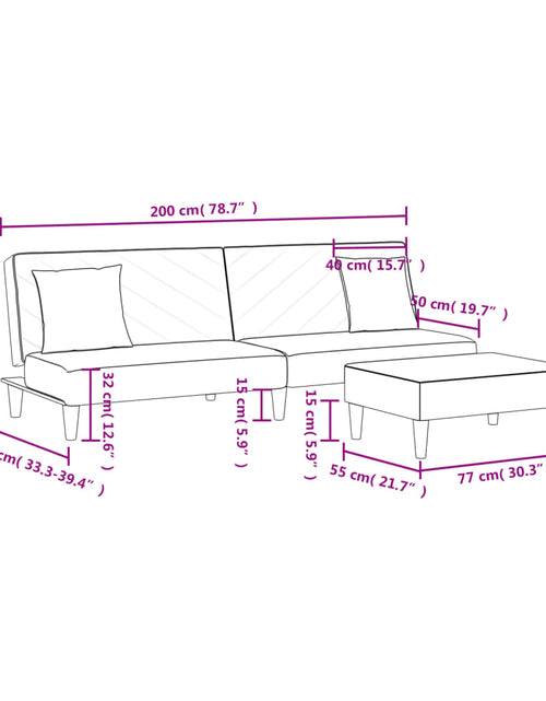 Încărcați imaginea în vizualizatorul Galerie, Set canapea cu perne, 2 piese, roz, catifea
