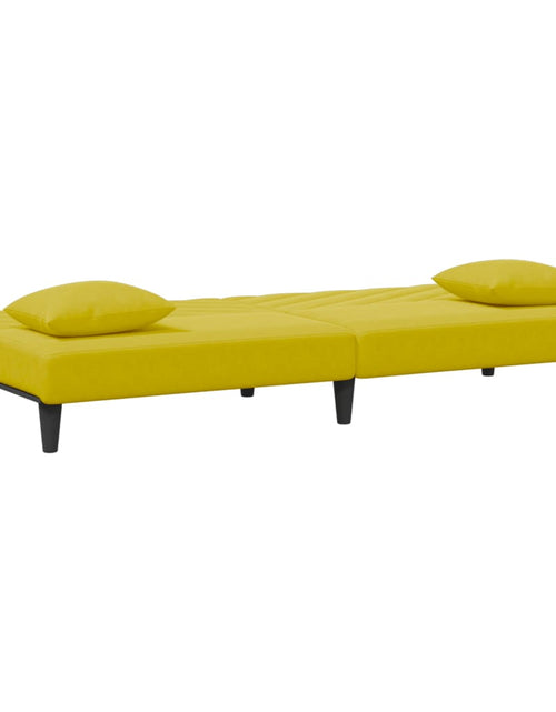 Încărcați imaginea în vizualizatorul Galerie, Set de canapele cu perne, 2 piese, galben, catifea

