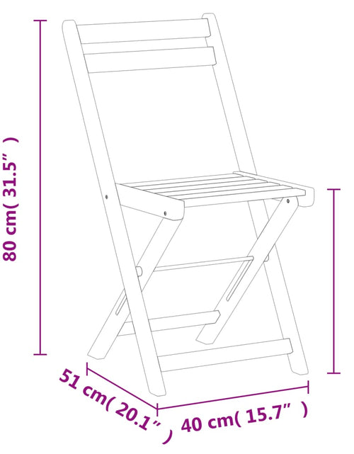 Încărcați imaginea în vizualizatorul Galerie, Scaune de bistro pliabile, 4 buc., lemn masiv de acacia
