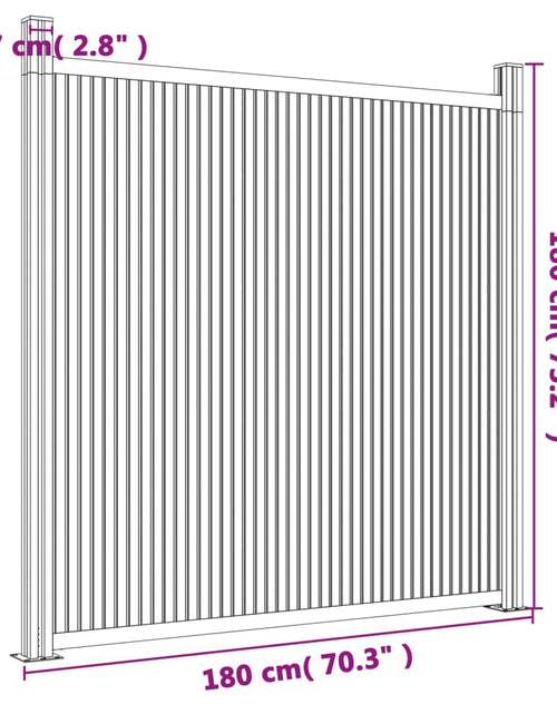 Загрузите изображение в средство просмотра галереи, Panouri de gard, gri, 180x186 cm, WPC
