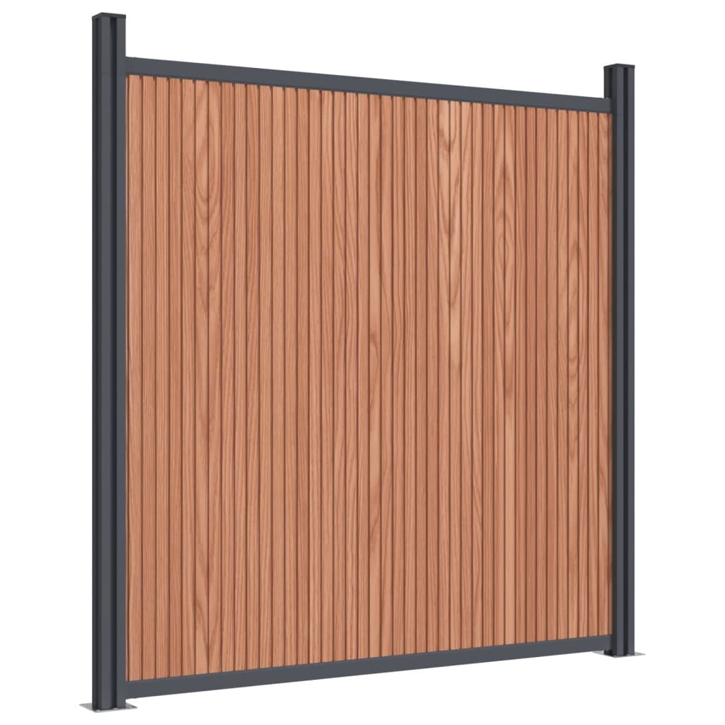 Panouri de gard cu 2 stâlpi, maro, 180x186 cm, WPC - Lando