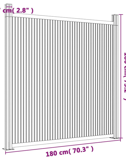 Încărcați imaginea în vizualizatorul Galerie, Panouri de gard cu 2 stâlpi, maro, 180x186 cm, WPC - Lando
