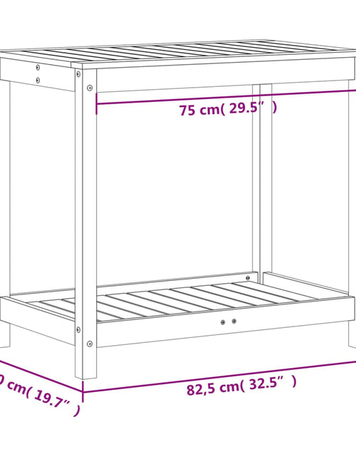 Încărcați imaginea în vizualizatorul Galerie, Masă de plantare cu raft, 82,5x50x75 cm, lemn masiv douglas - Lando
