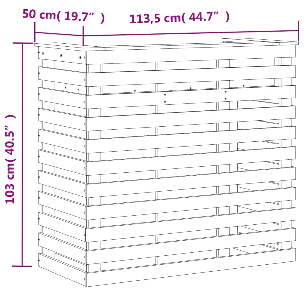 Masă bar pentru exterior, 113,5x50x103 cm, lemn masiv douglas