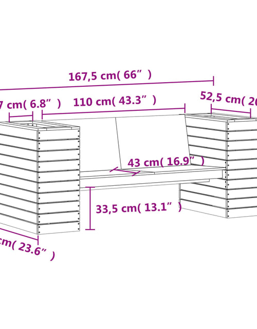 Încărcați imaginea în vizualizatorul Galerie, Banchetă cu jardiniere, alb, 167,5x60x65 cm, lemn masiv de pin
