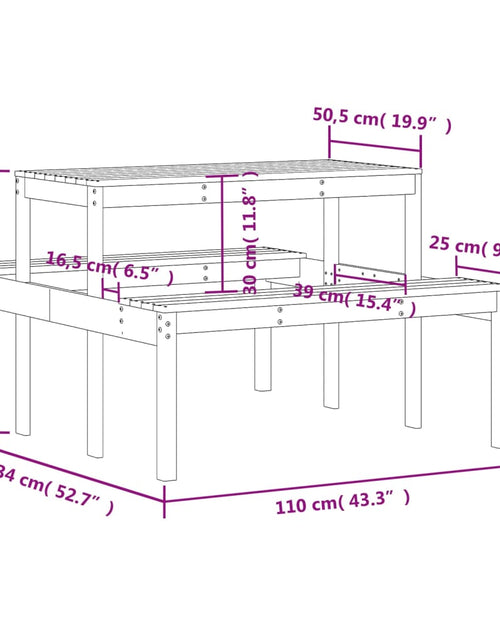 Încărcați imaginea în vizualizatorul Galerie, Masă de picnic, 110x134x75 cm, lemn impregnat de pin

