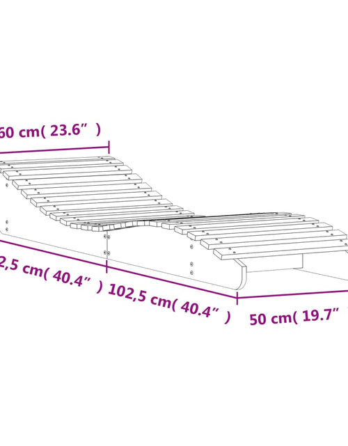 Încărcați imaginea în vizualizatorul Galerie, Șezlonguri, 2 buc., 205x60x31,5 cm, lemn masiv pin
