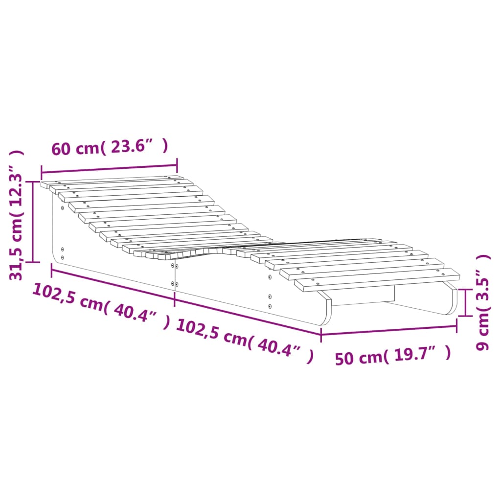 Șezlonguri, 2 buc., alb, 205x60x31,5 cm, lemn masiv pin