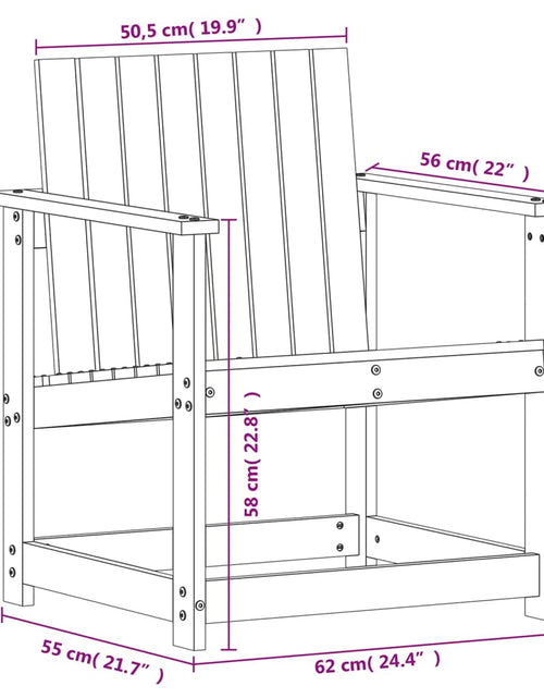 Încărcați imaginea în vizualizatorul Galerie, Scaun de grădină, 62x56x77 cm, lemn masiv de pin
