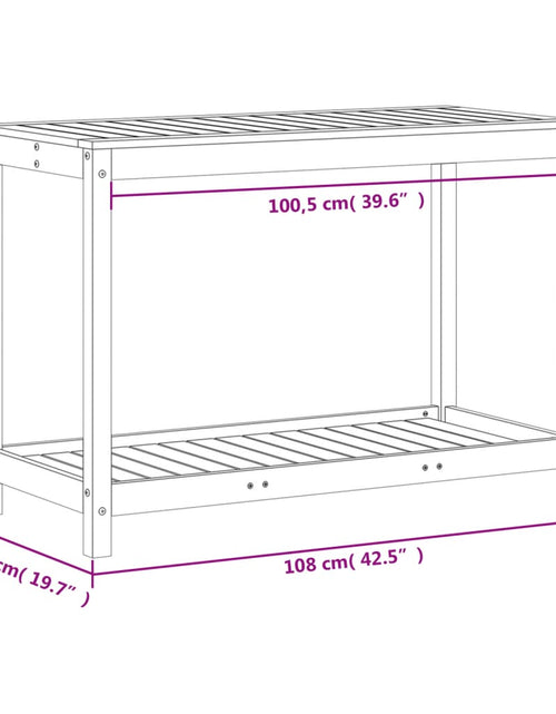 Încărcați imaginea în vizualizatorul Galerie, Masă plantare cu raft maro ceruit 108x50x75 cm lemn masiv pin - Lando
