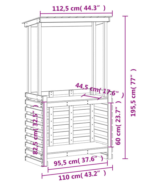 Încărcați imaginea în vizualizatorul Galerie, Masă bar de exterior cu acoperiș, 112,5x57x195,5 cm, lemn masiv
