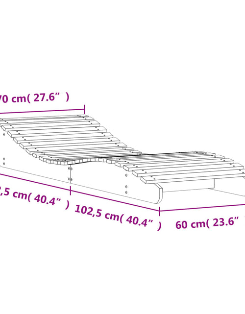 Încărcați imaginea în vizualizatorul Galerie, Șezlong, maro ceruit, 205x70x31,5 cm, lemn masiv de pin
